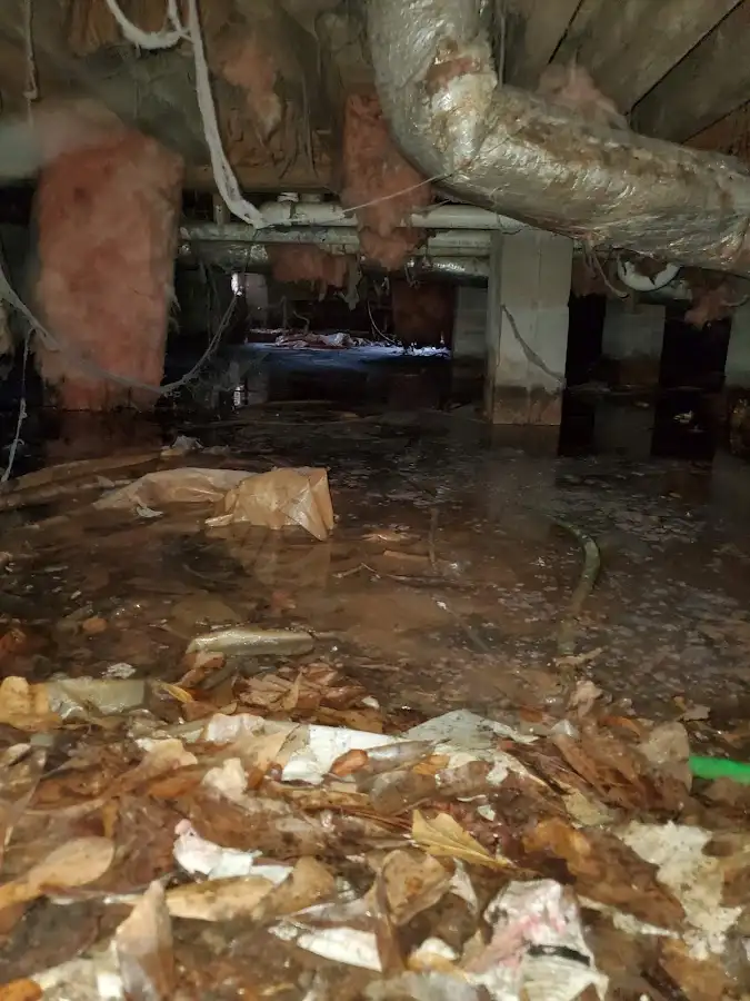 Crawl space flood assessment for Commercial Water Damage Restoration in Coatesville